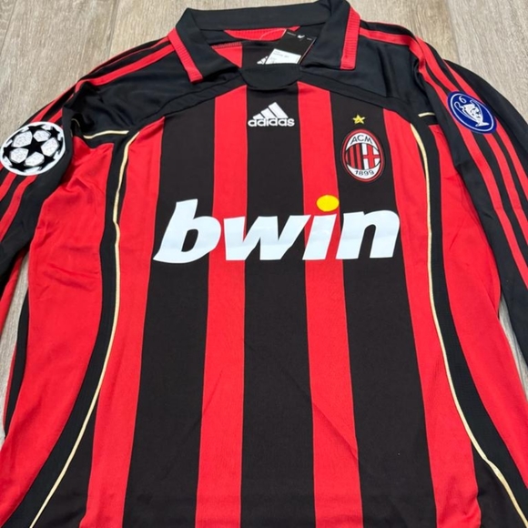 Jersey Soccer Version Retro AC Milan Kaka#22 Long Sleeve - Picture 5 of 9